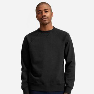 Everlane Unisex French Terry Crew - Washed Black